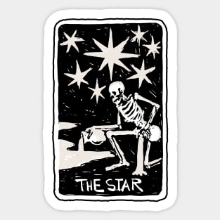 The Star Skeleton Skull Tarot Card Sticker